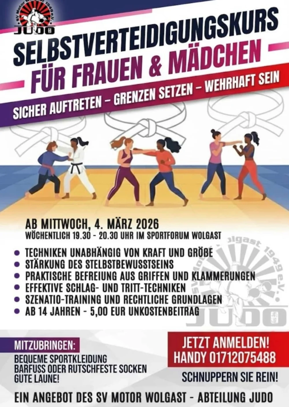 Selbstverteidigungskurs für Frauen & Mädchen